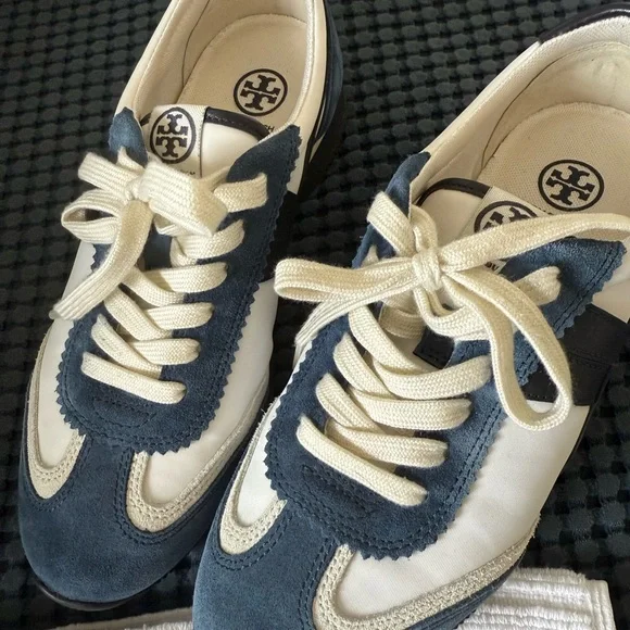 Tory Burch Blue and White Sneakers - Picture 3 of 5